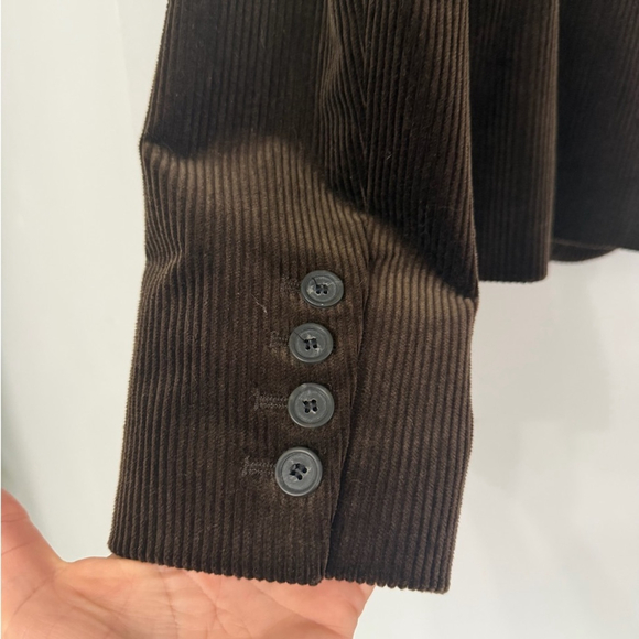 theory For Scoop women’s designer blazer suit jacket brown corduroy lined inside - Picture 4 of 11